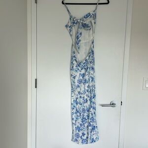 En Crème Blue Floral Maxi Dress - Size Small